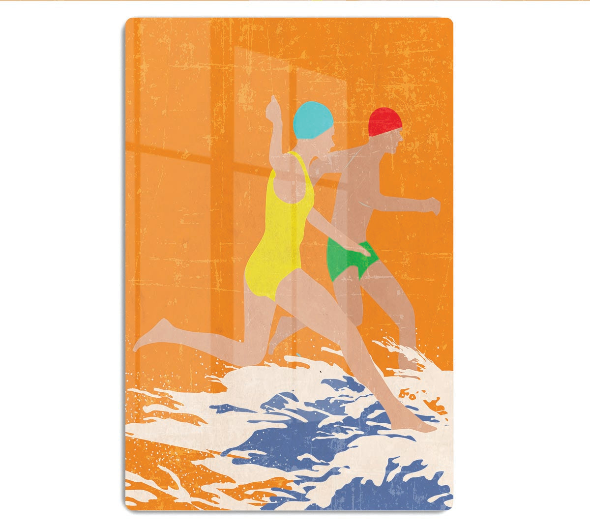 Running Swimmers orange Acrylic Block - 1x - 1