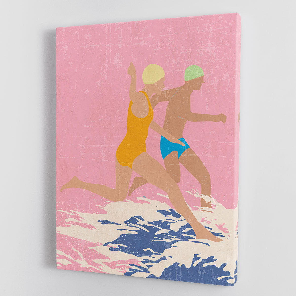 Running Swimmers pink Canvas Print or Poster - 1x - 1