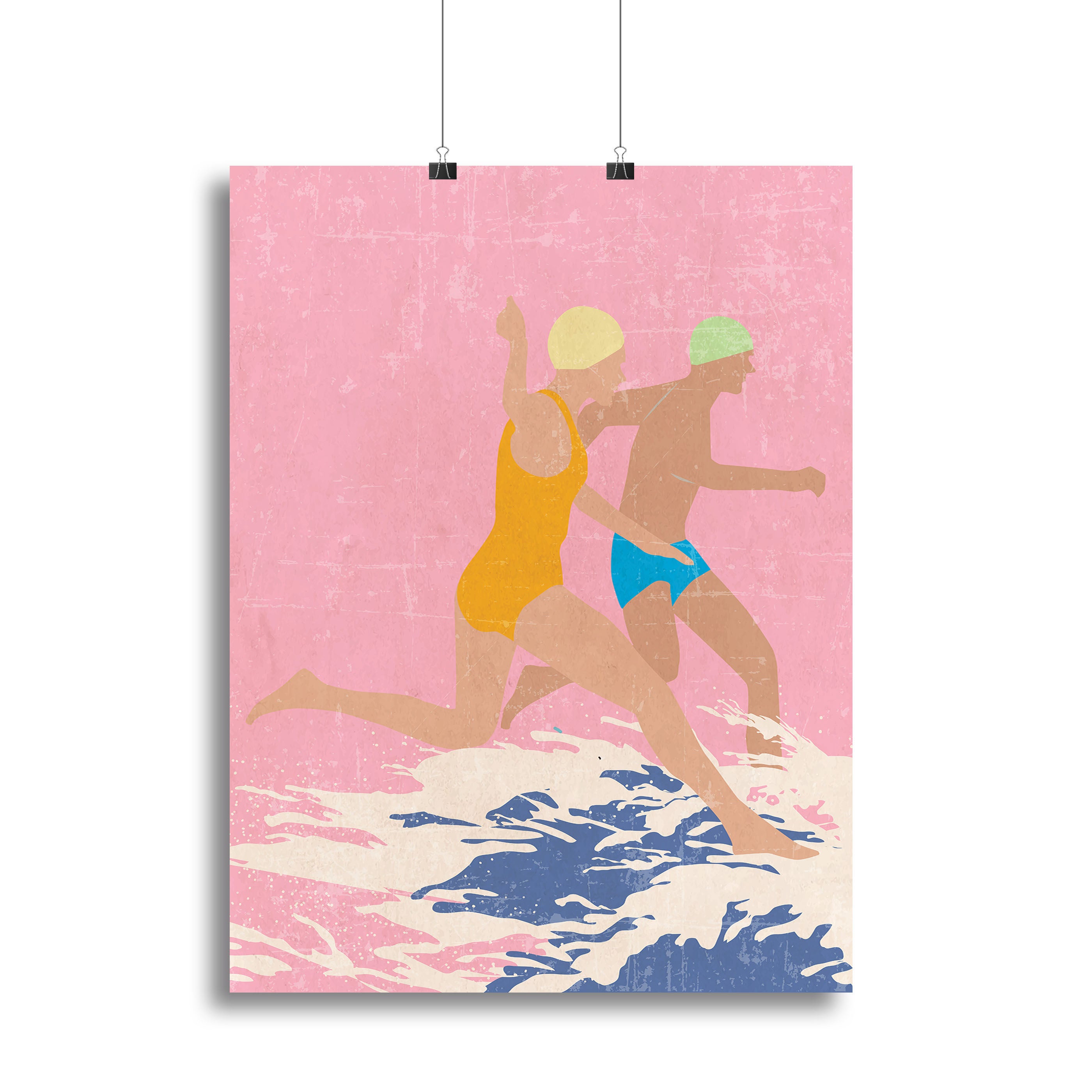 Running Swimmers pink Canvas Print or Poster - 1x - 2