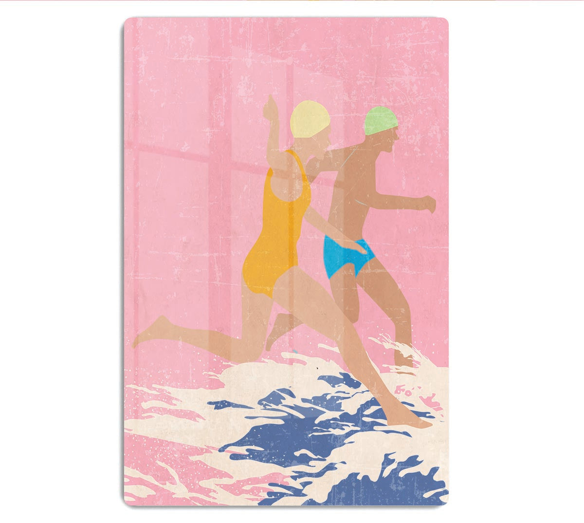 Running Swimmers pink Acrylic Block - 1x - 1