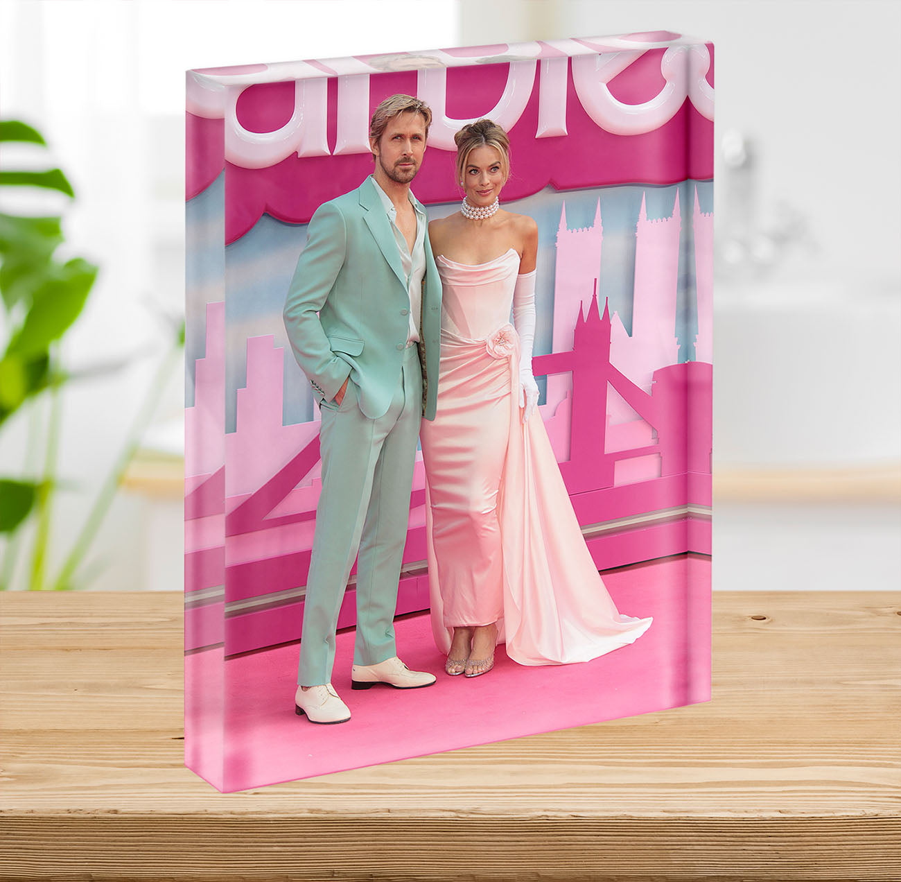 Ryan Gosling and Margot Robbie as Ken and Barbie Acrylic Block - Canvas Art Rocks - 2