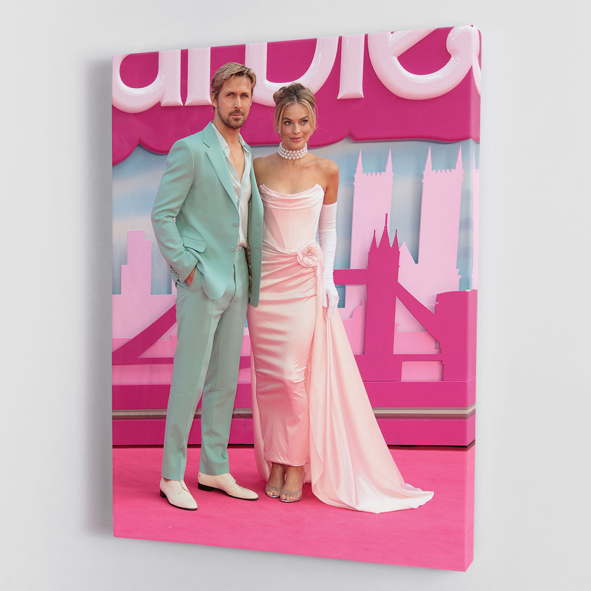 Ryan Gosling and Margot Robbie as Ken and Barbie Canvas Print or Poster - Canvas Art Rocks - 1