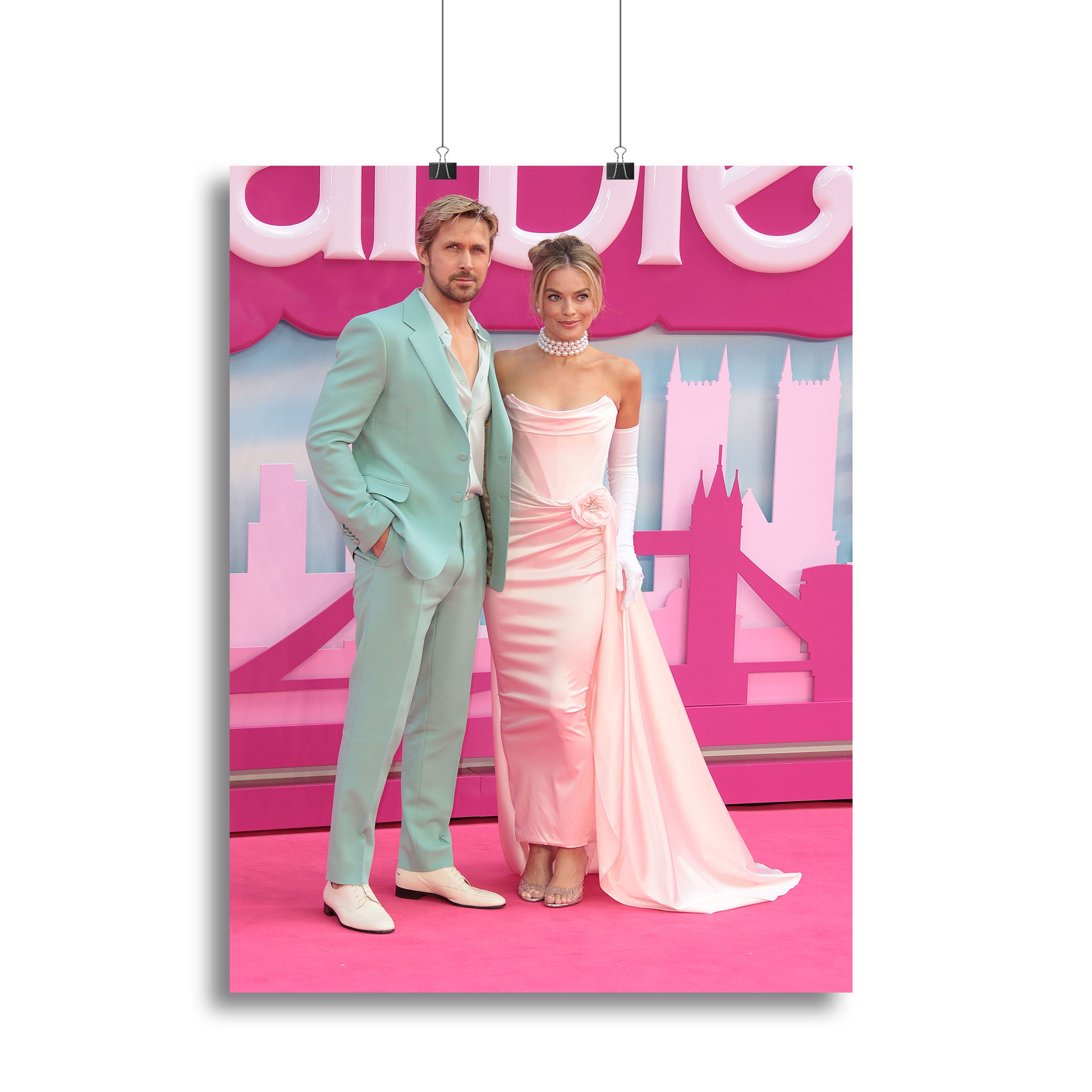 Ryan Gosling and Margot Robbie as Ken and Barbie Canvas Print or Poster - Canvas Art Rocks - 2