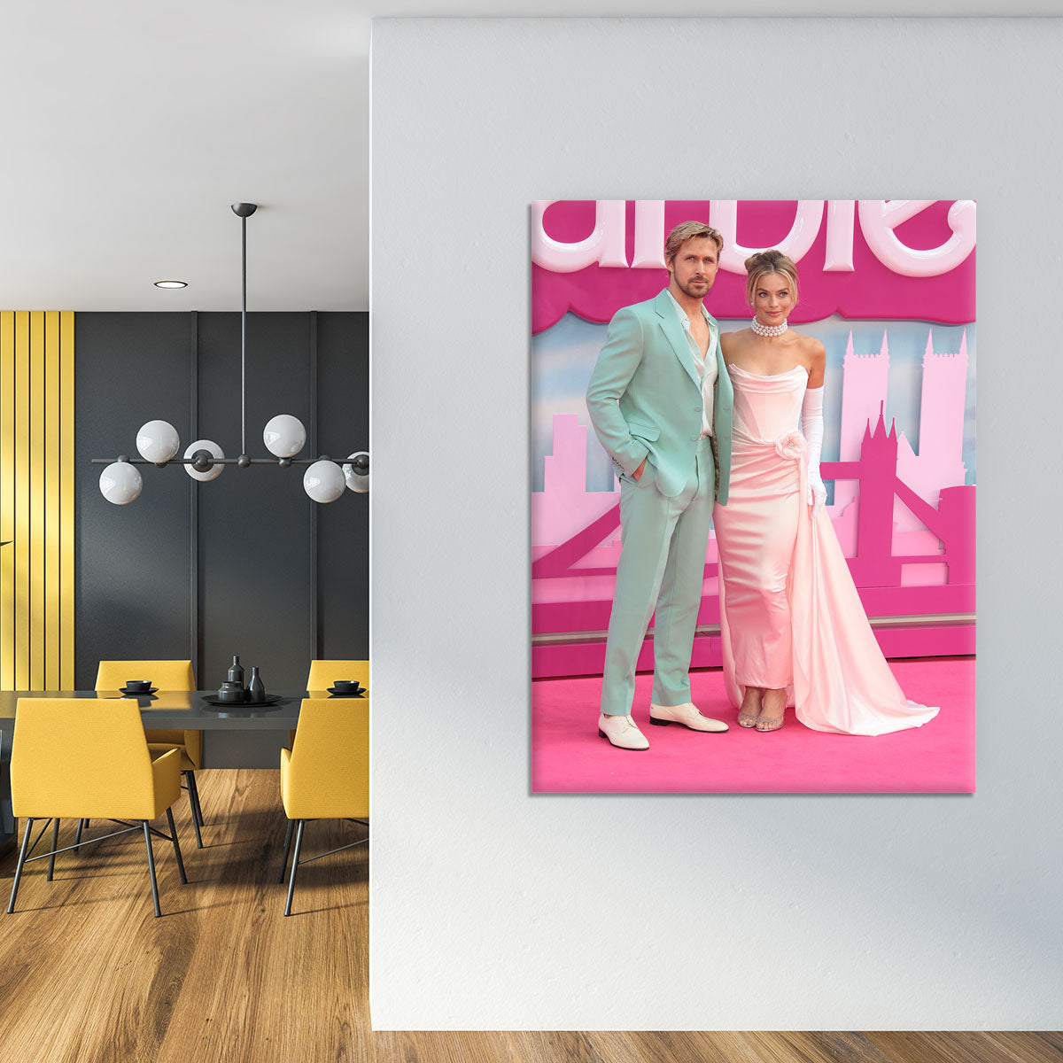 Ryan Gosling and Margot Robbie as Ken and Barbie Canvas Print or Poster - Canvas Art Rocks - 4
