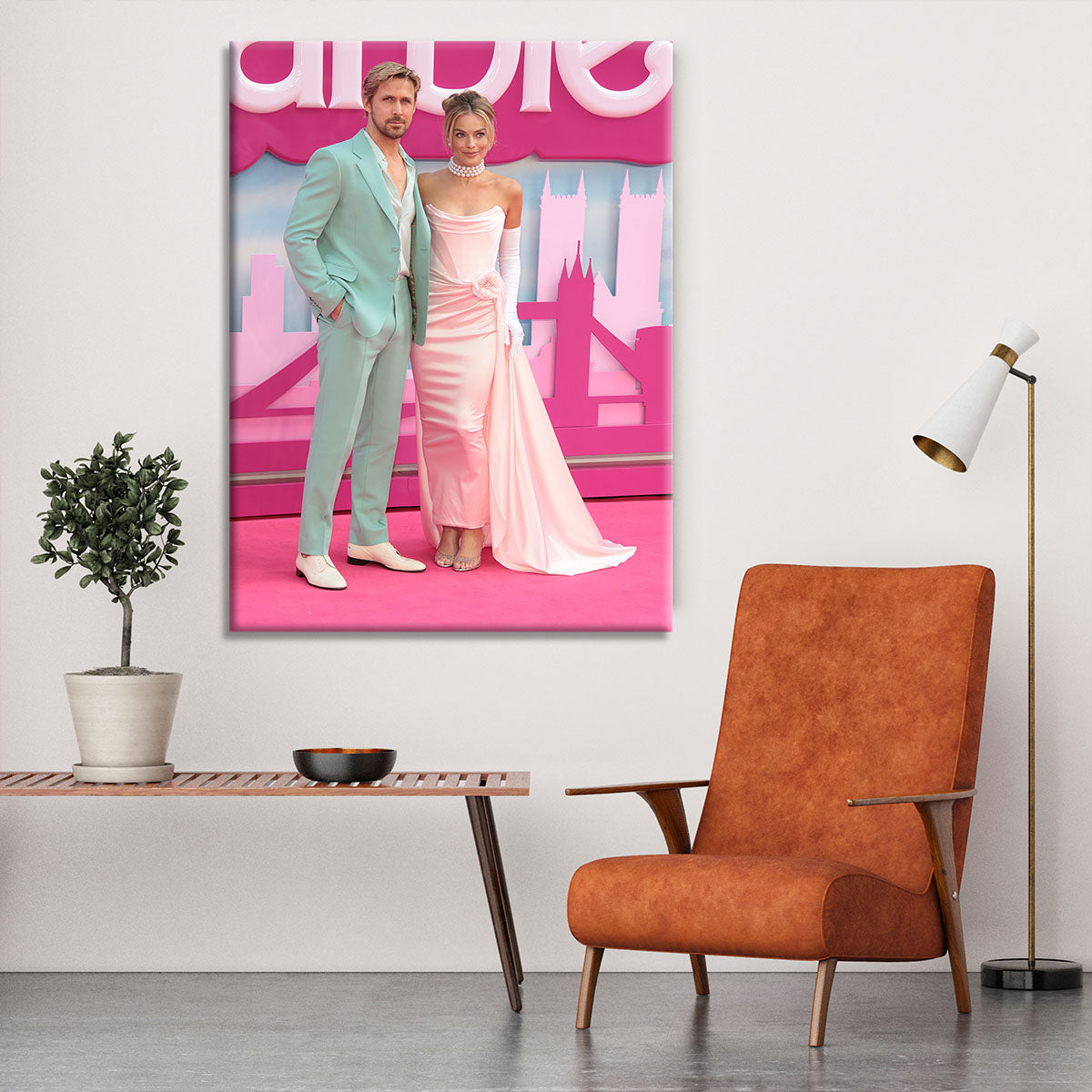 Ryan Gosling and Margot Robbie as Ken and Barbie Cushion – Canvas Art Rocks