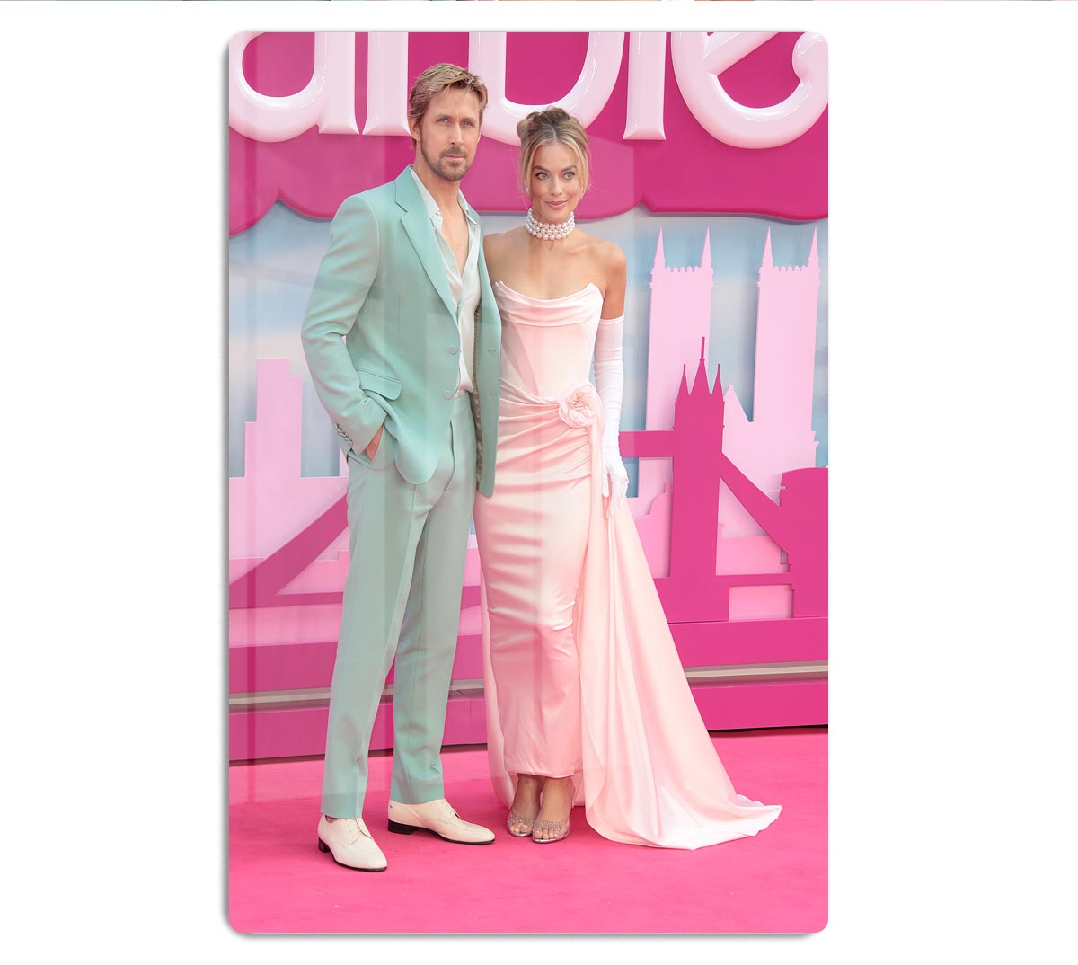 Ryan Gosling and Margot Robbie as Ken and Barbie Acrylic Block - Canvas Art Rocks - 1