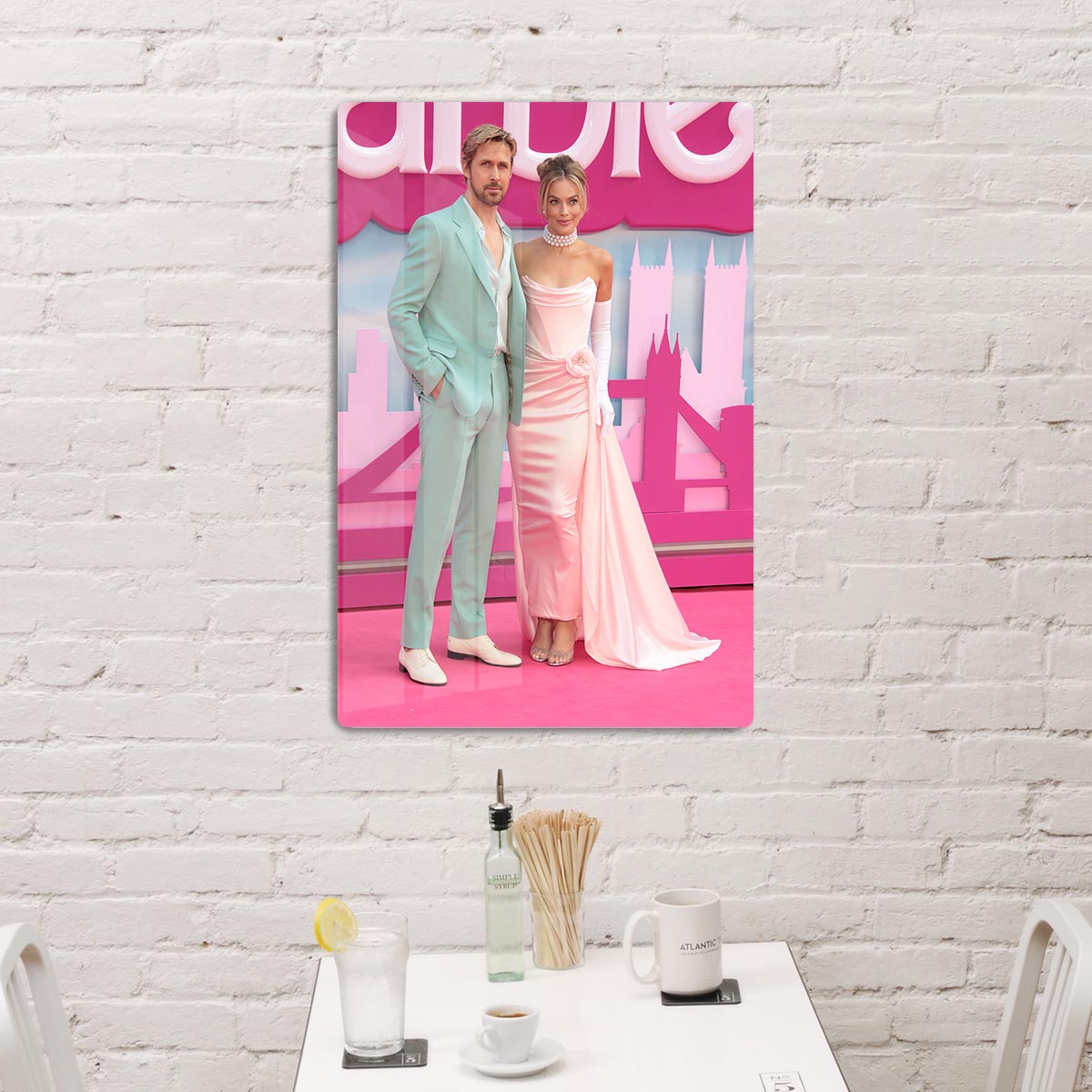 Ryan Gosling and Margot Robbie as Ken and Barbie Acrylic Block - Canvas Art Rocks - 3
