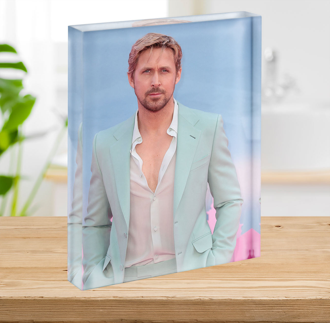 Ryan Gosling at the Barbie premiere Acrylic Block - Canvas Art Rocks - 2