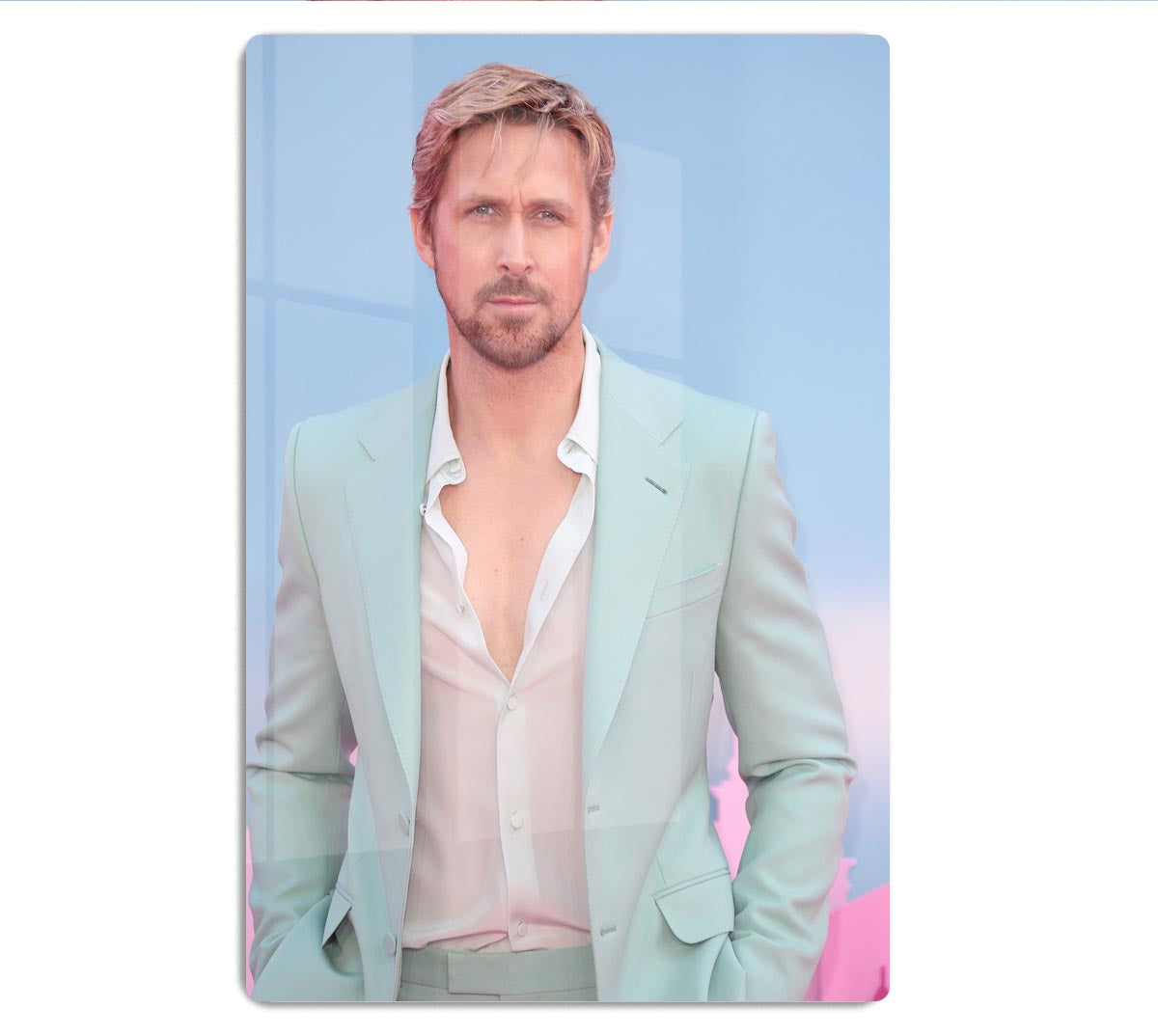 Ryan Gosling at the Barbie premiere Acrylic Block - Canvas Art Rocks - 1