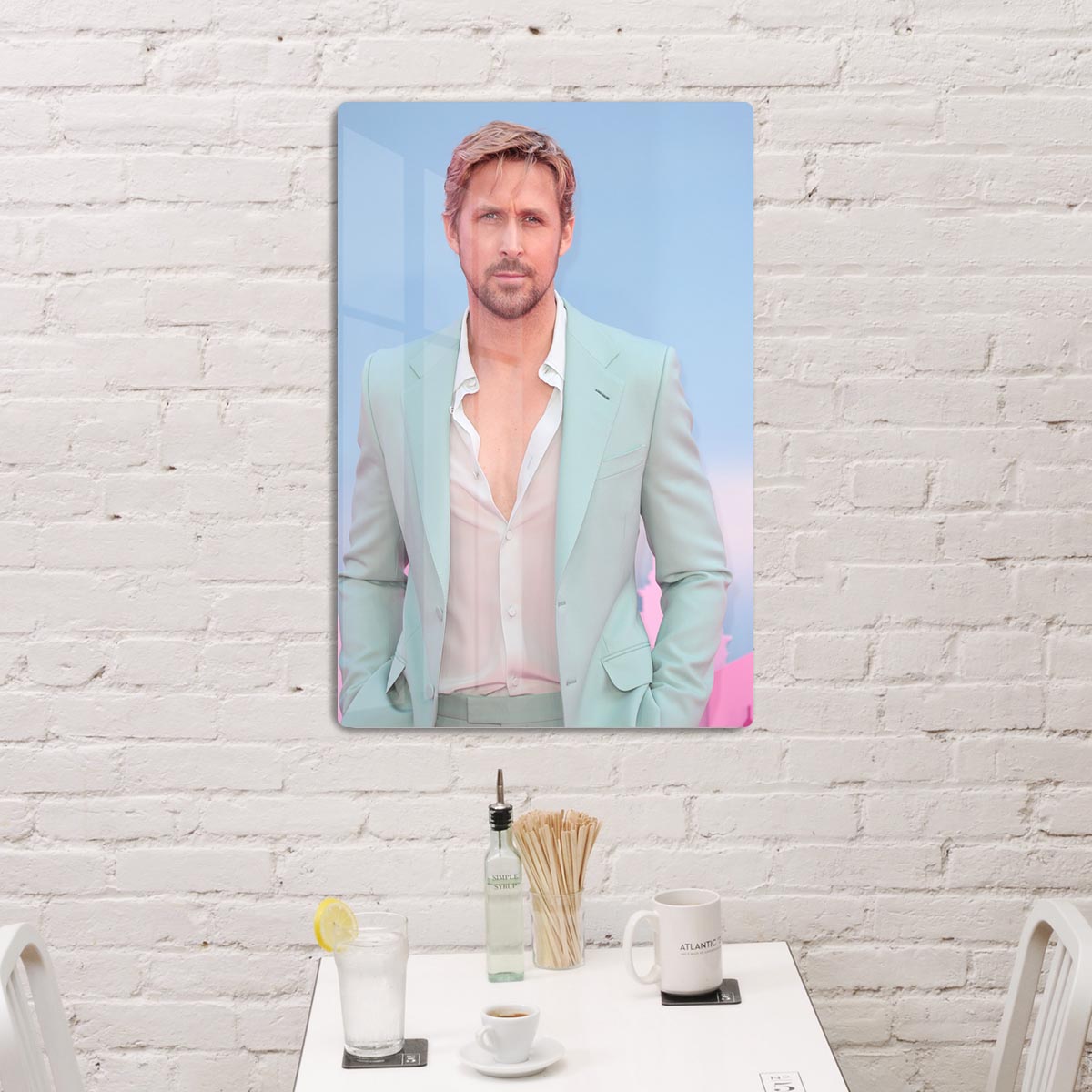 Ryan Gosling at the Barbie premiere Acrylic Block - Canvas Art Rocks - 3