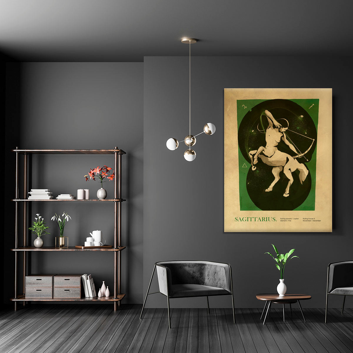 Sagittarius Celestial Light Art Canvas Print or Poster - Canvas Art Rocks - 5