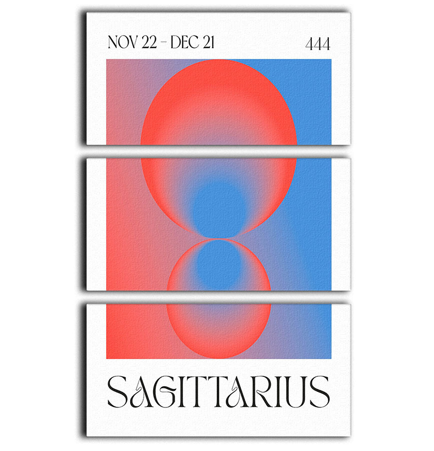 Sagittarius Celestial Light Print 3 Split Panel Canvas Print - Canvas Art Rocks - 1