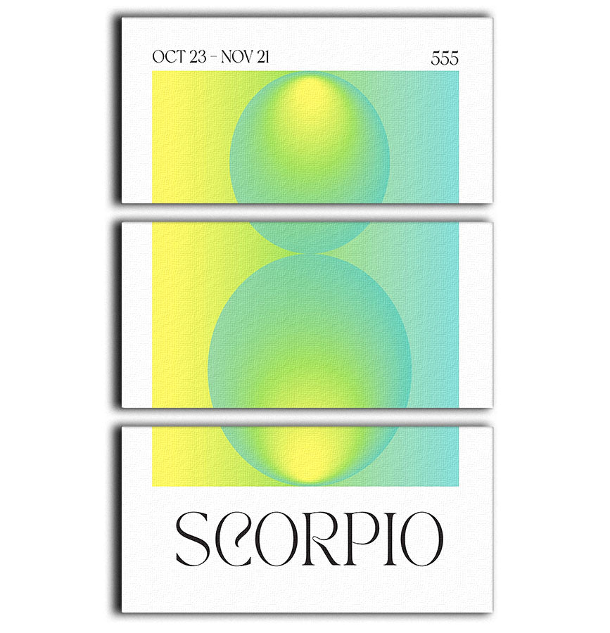 Scorpio Zodiac Essence Poster 3 Split Panel Canvas Print - Canvas Art Rocks - 1