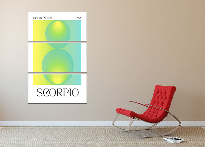 Scorpio Zodiac Essence Poster 3 Split Panel Canvas Print - Canvas Art Rocks - 2