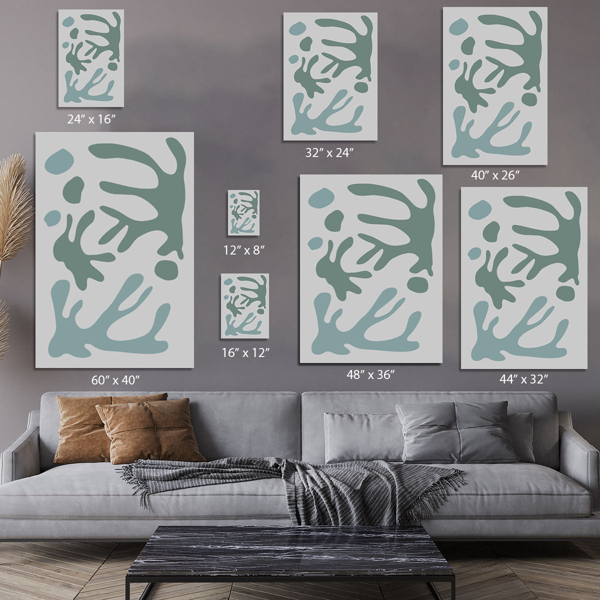 Seaweed Teal No 1 Canvas Print or Poster - 1x - 7