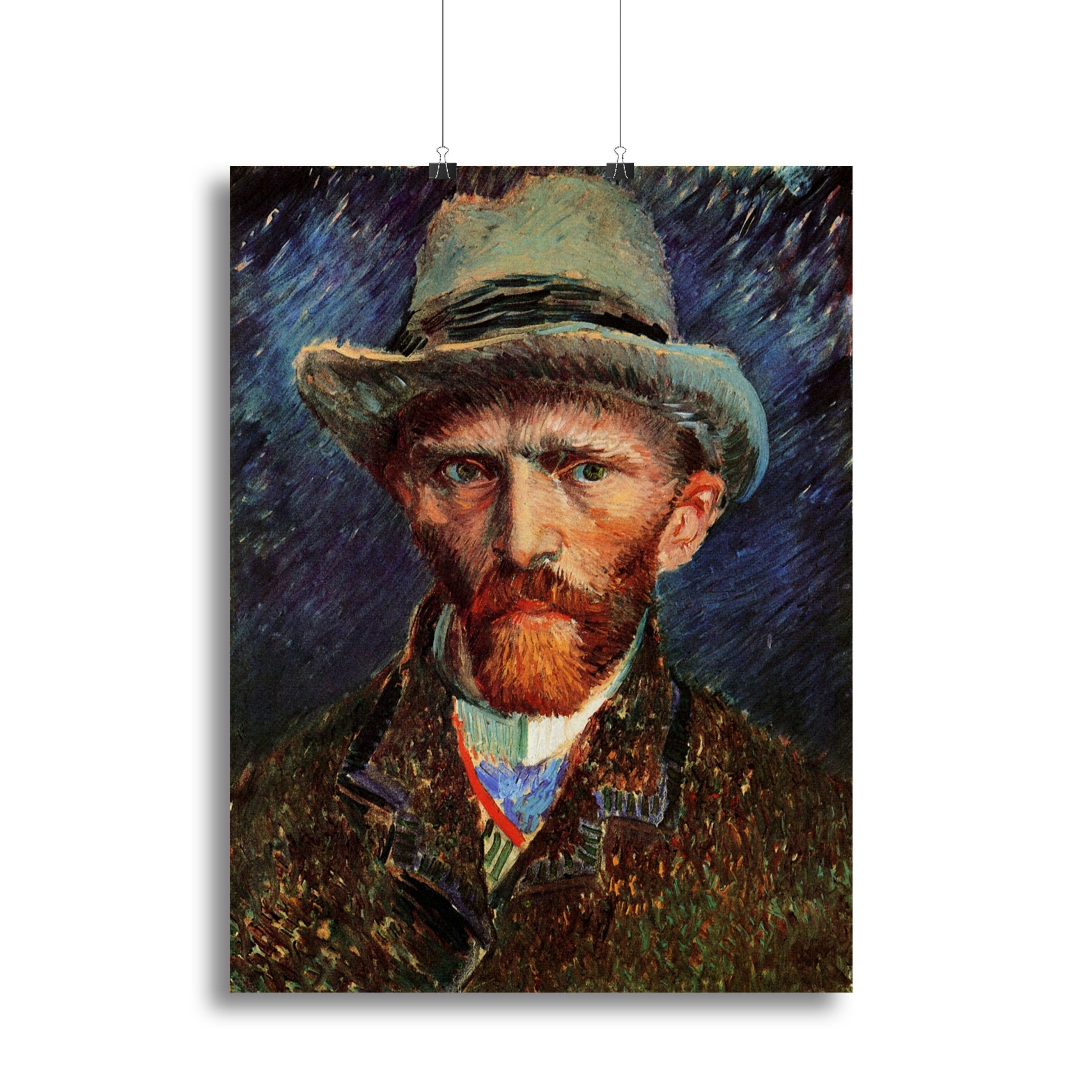 Self-Portrait with Grey Felt Hat by Van Gogh Poster - Unframed