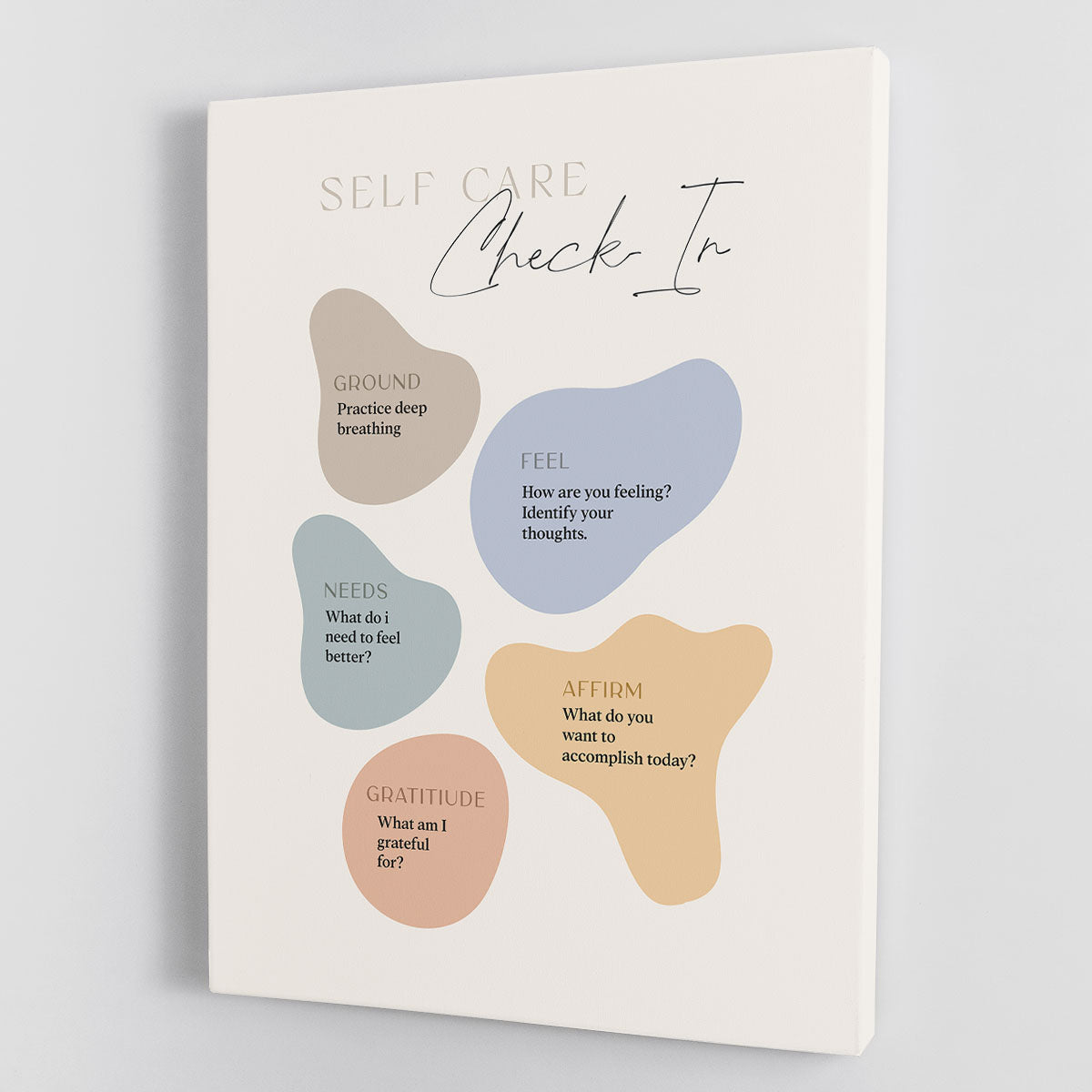 Self Care Checkin 5 Steps Canvas Print or Poster - Canvas Art Rocks - 1