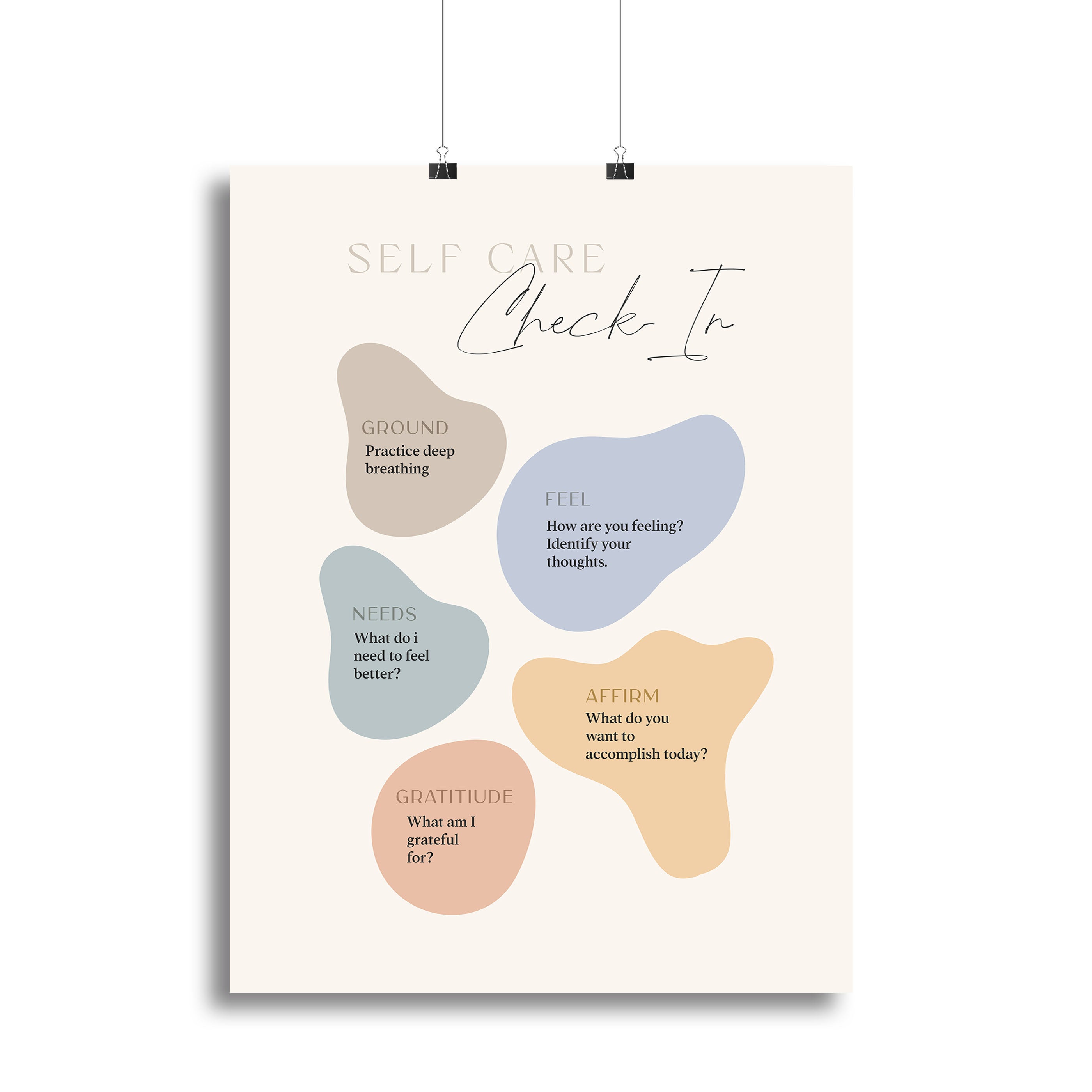 Self Care Checkin 5 Steps Canvas Print or Poster - Canvas Art Rocks - 2