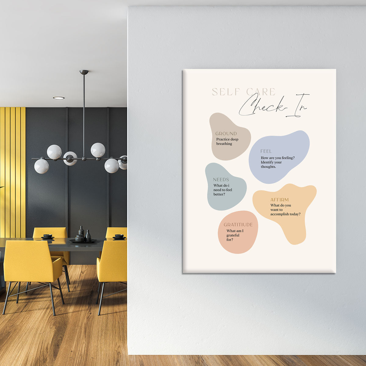 Self Care Checkin 5 Steps Canvas Print or Poster - Canvas Art Rocks - 4