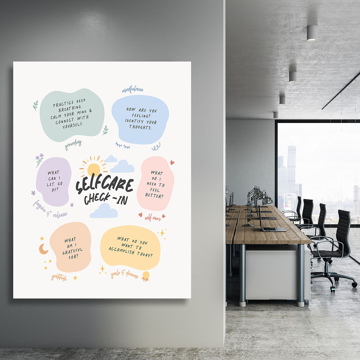 Self Care Checkin Canvas Print or Poster - Canvas Art Rocks - 3