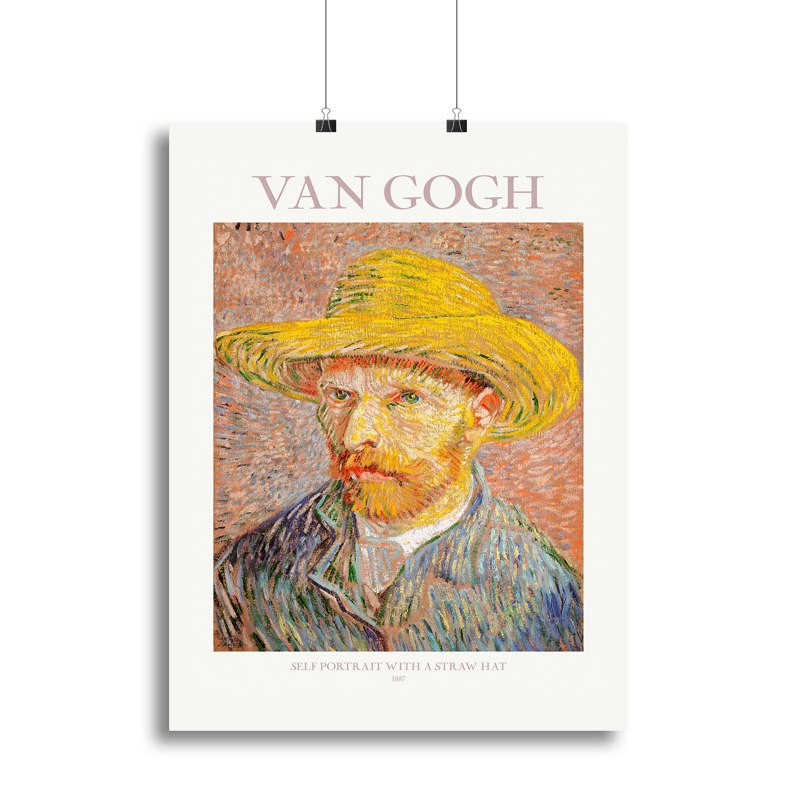 Self Portrait With Straw Hat Titled Canvas Print or Poster - Canvas Art Rocks - 2