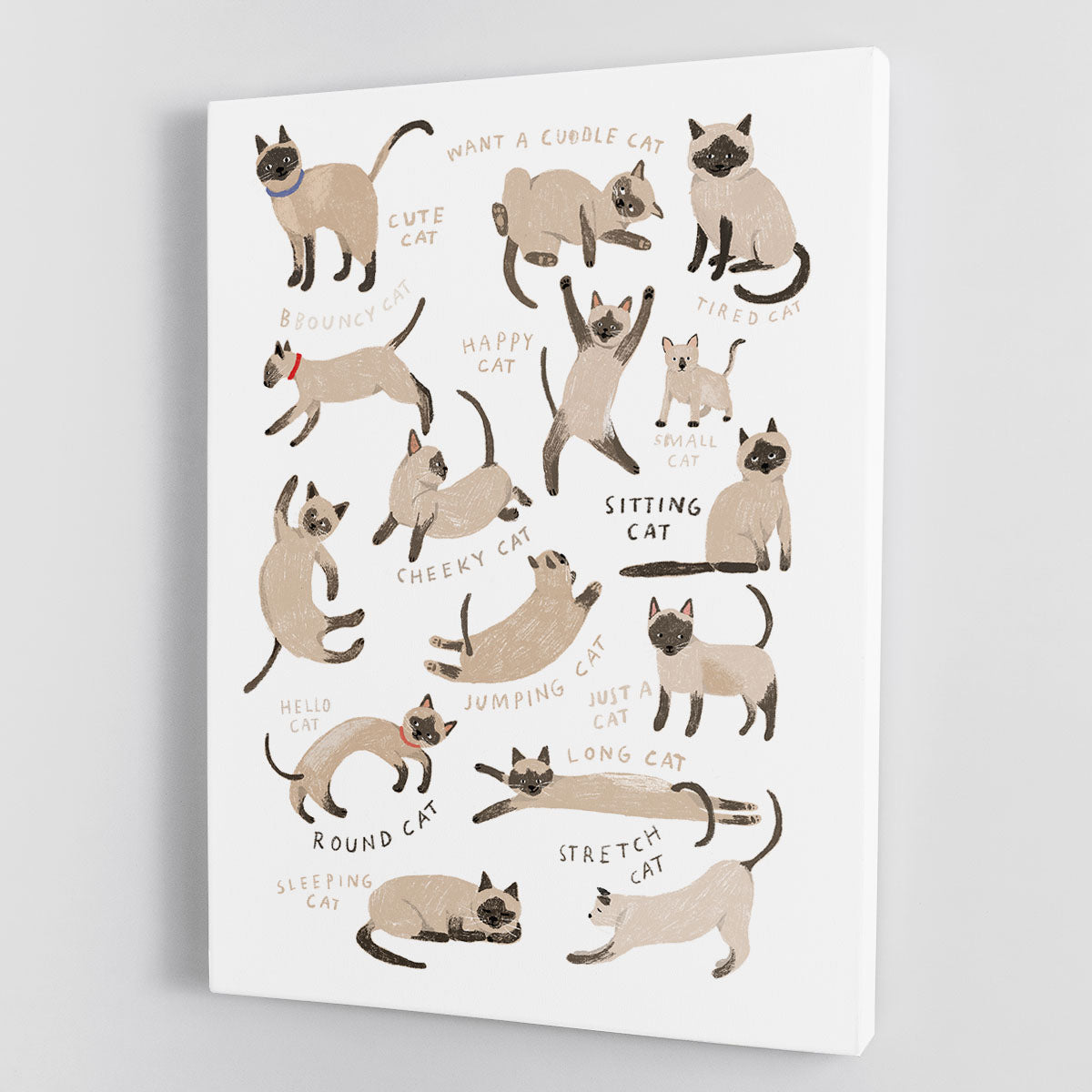 Siamese Cat Print Canvas Print or Poster - 1x - 1