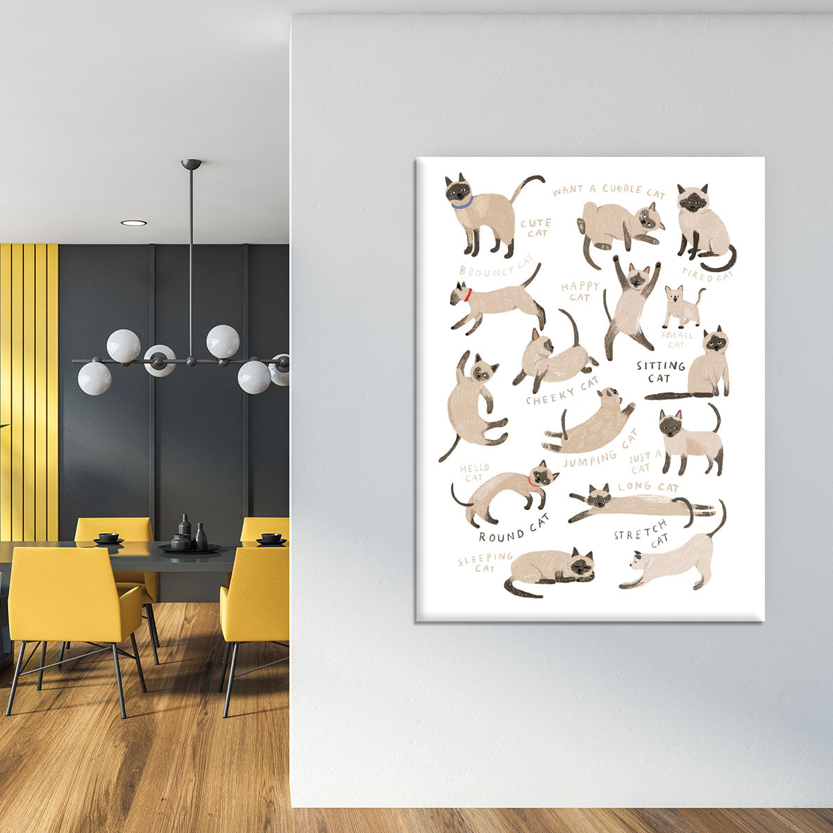 Siamese Cat Print Canvas Print or Poster - 1x - 4