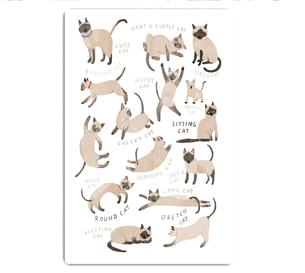 Siamese Cat Print Acrylic Block - 1x - 1