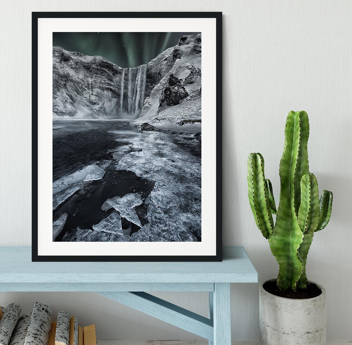 Skogafoss Falls Framed Print - Canvas Art Rocks - 1