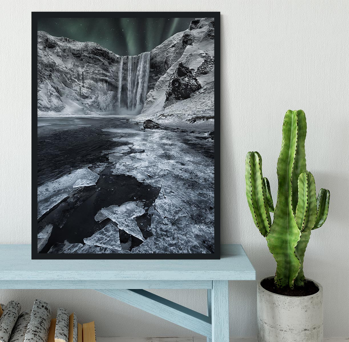 Skogafoss Falls Framed Print - Canvas Art Rocks - 2
