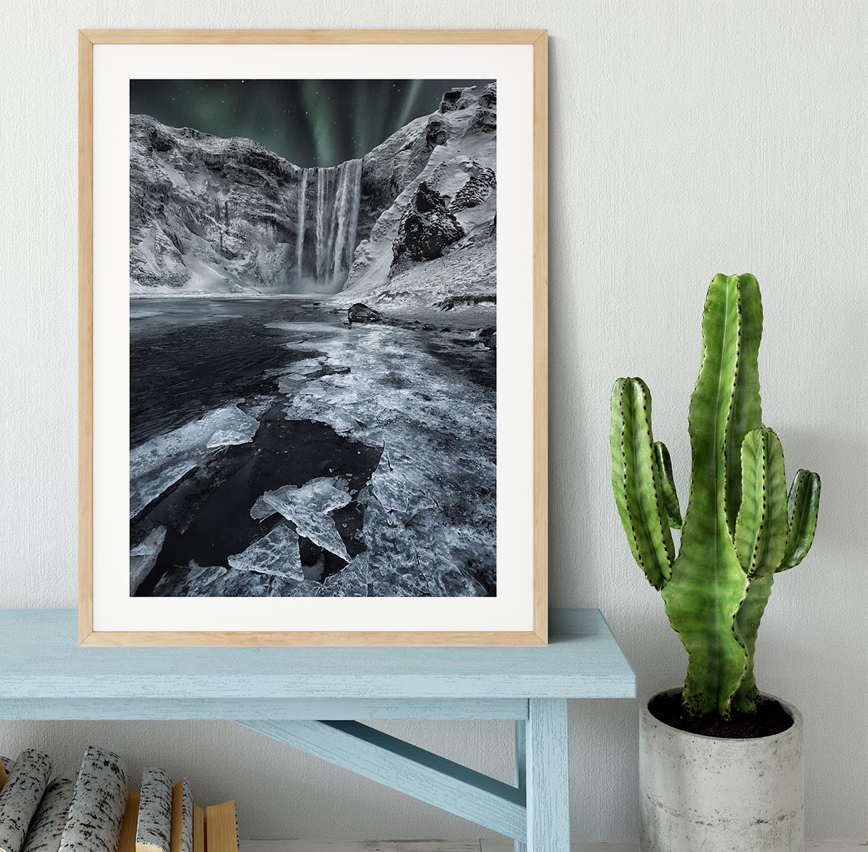 Skogafoss Falls Framed Print - Canvas Art Rocks - 3
