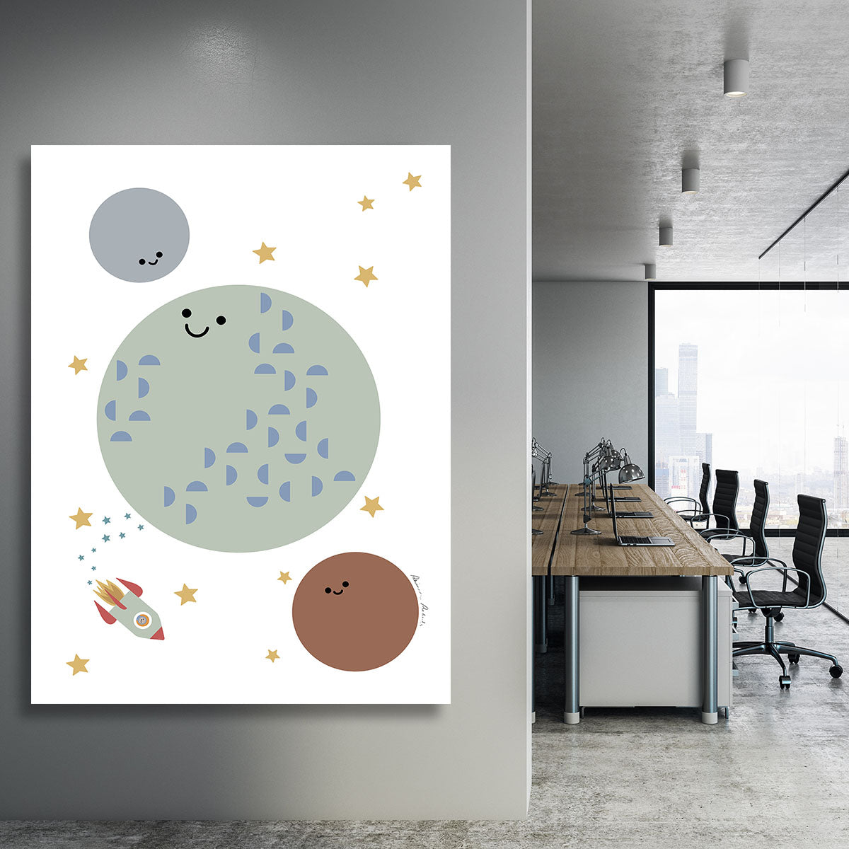 Solar Earth Moon Canvas Print or Poster - 1x - 3