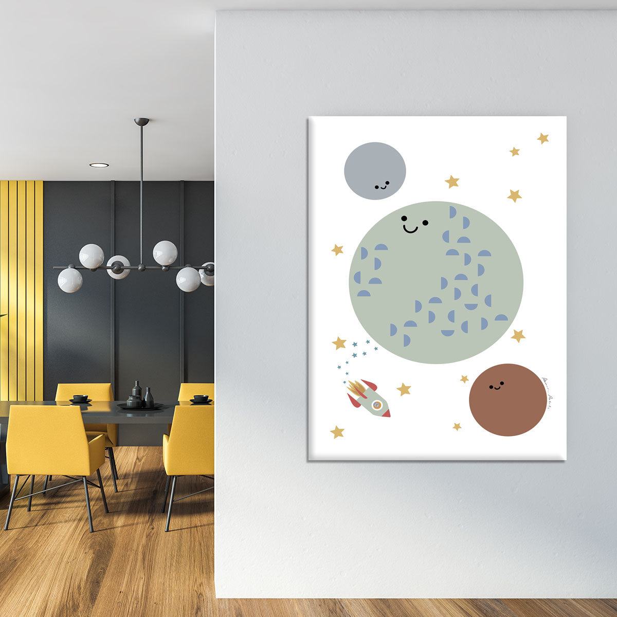 Solar Earth Moon Canvas Print or Poster - 1x - 4