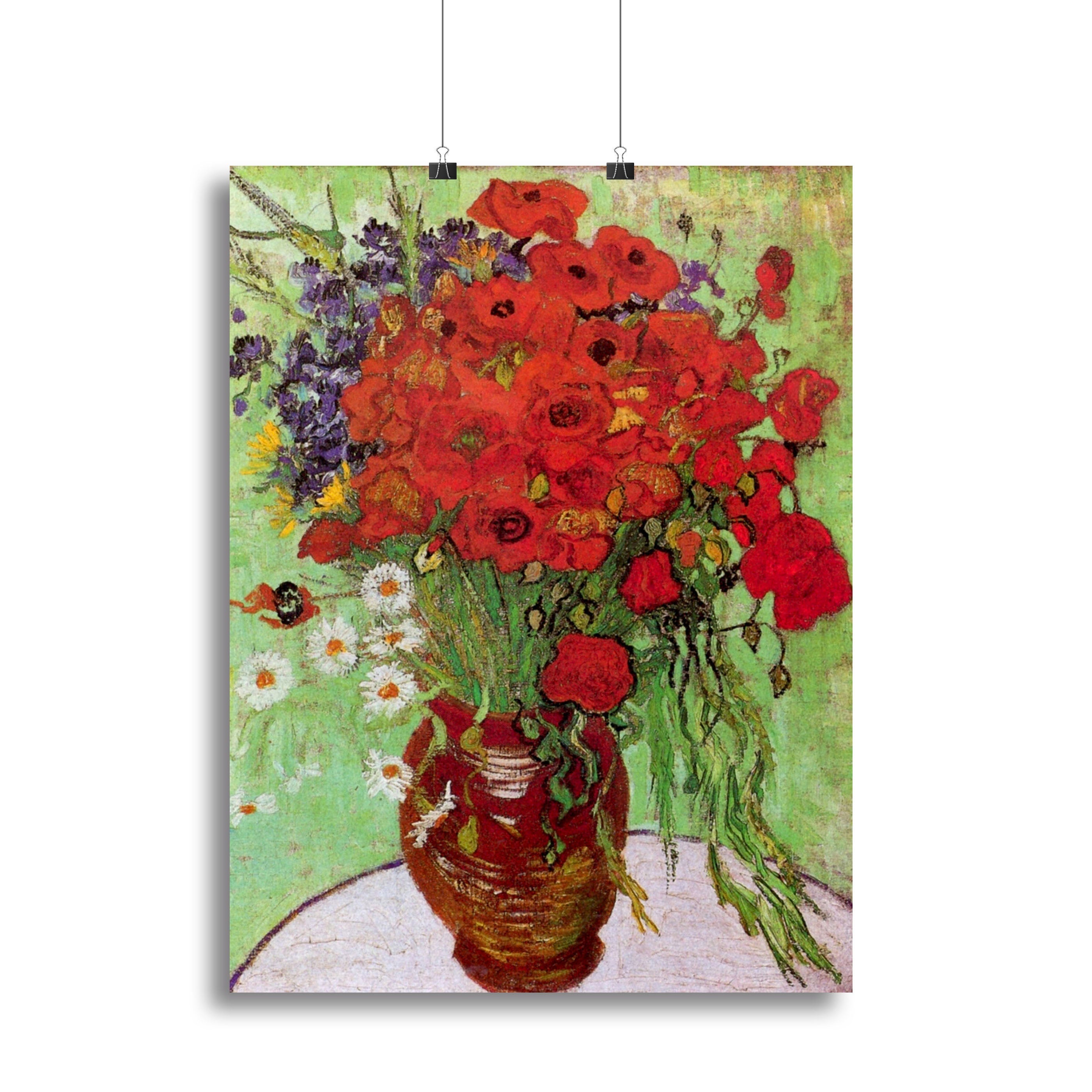 Still Life Red Poppies and Daisies by Van Gogh Poster - Unframed