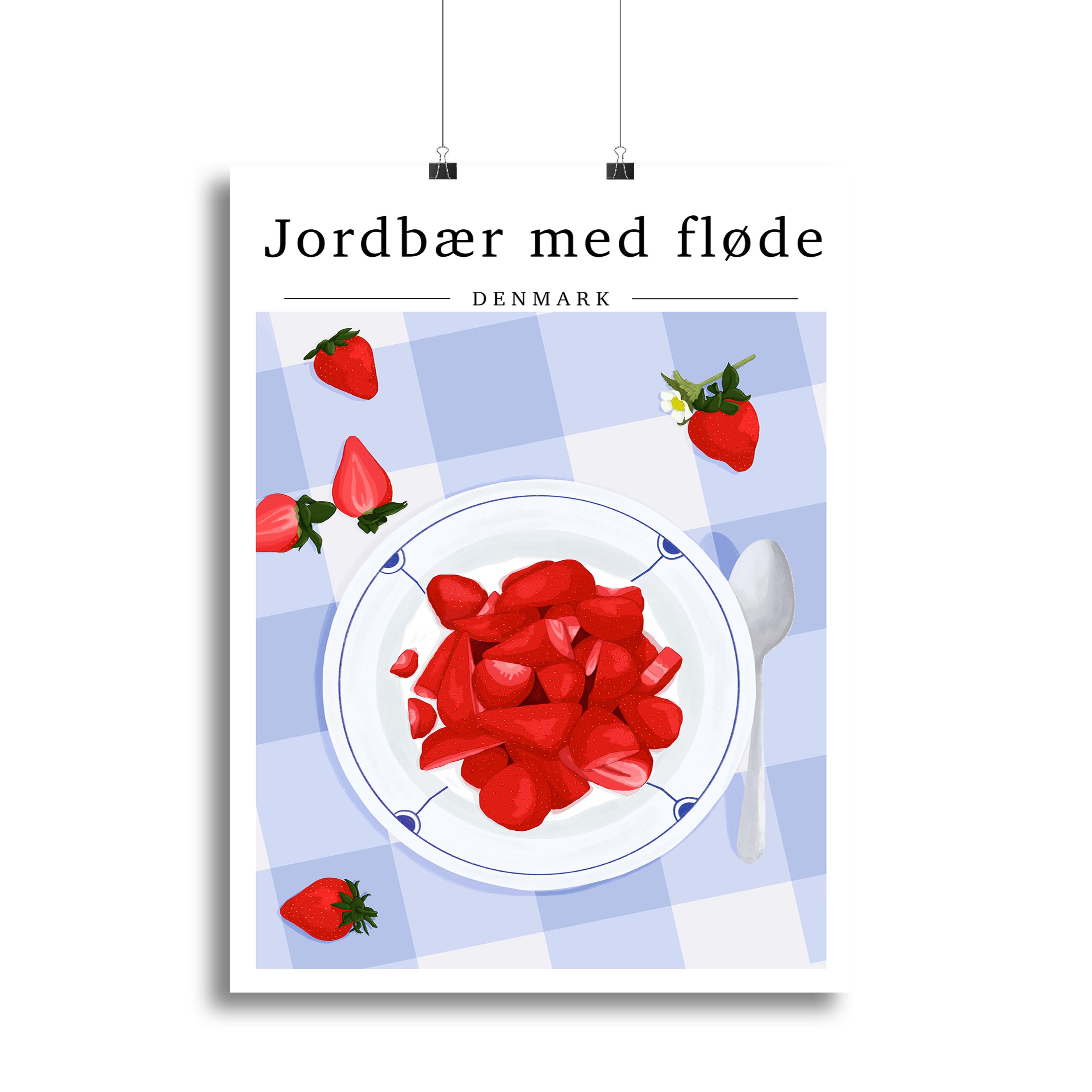 Strawberry with cream Denmark Canvas Print or Poster - Canvas Art Rocks - 2