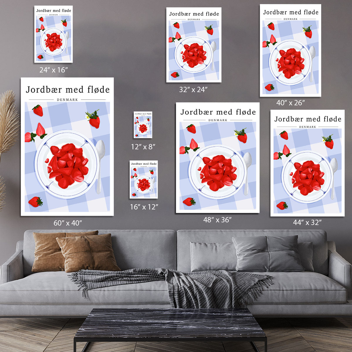 Strawberry with cream Denmark Canvas Print or Poster - Canvas Art Rocks - 7