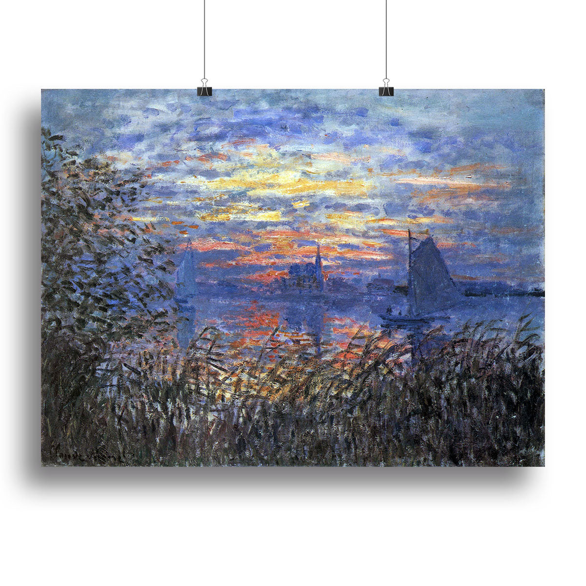 Sunset on the Seine by Monet Poster - Unframed