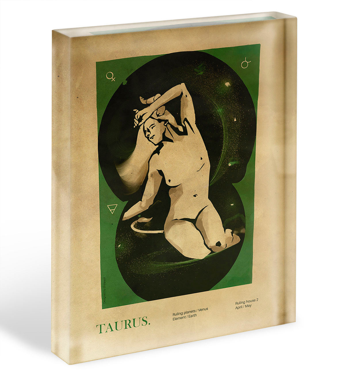 Taurus Celestial Resilience Poster Acrylic Block - Canvas Art Rocks - 1
