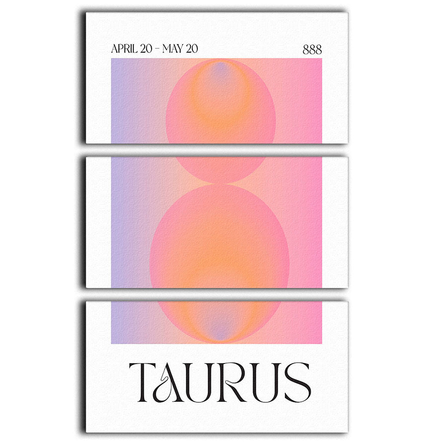 Taurus Zodiac Resilience Poster 3 Split Panel Canvas Print - Canvas Art Rocks - 1