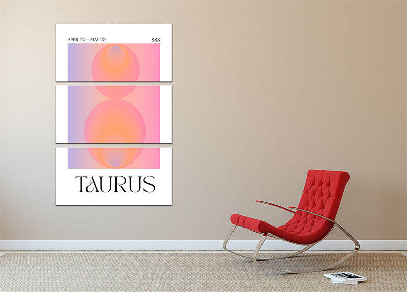 Taurus Zodiac Resilience Poster 3 Split Panel Canvas Print - Canvas Art Rocks - 2