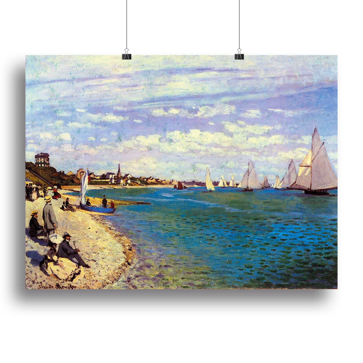 The Beach at Sainte Adresse by Monet Poster - Unframed