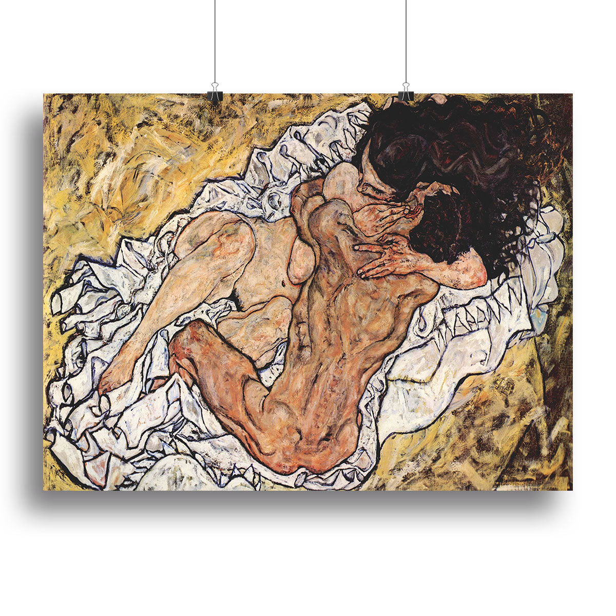 The Embrace by Egon Schiele Poster - Unframed