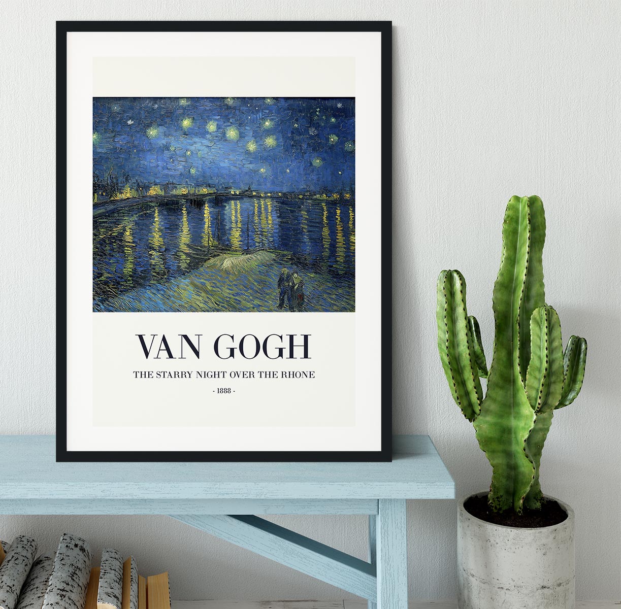 The Starry Night Over The Rhone Titled Framed Print - Canvas Art Rocks - 1