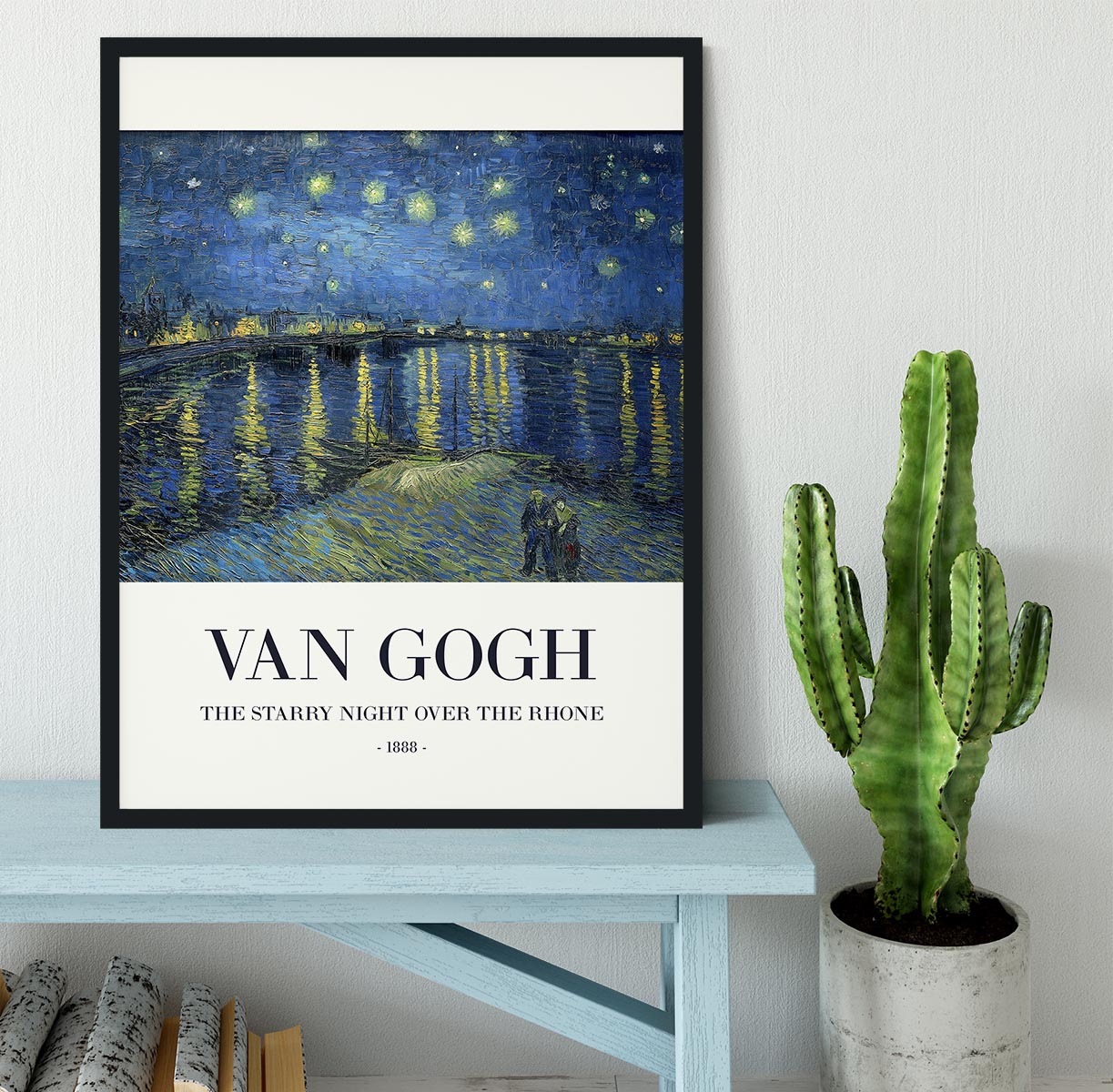 The Starry Night Over The Rhone Titled Framed Print - Canvas Art Rocks - 2