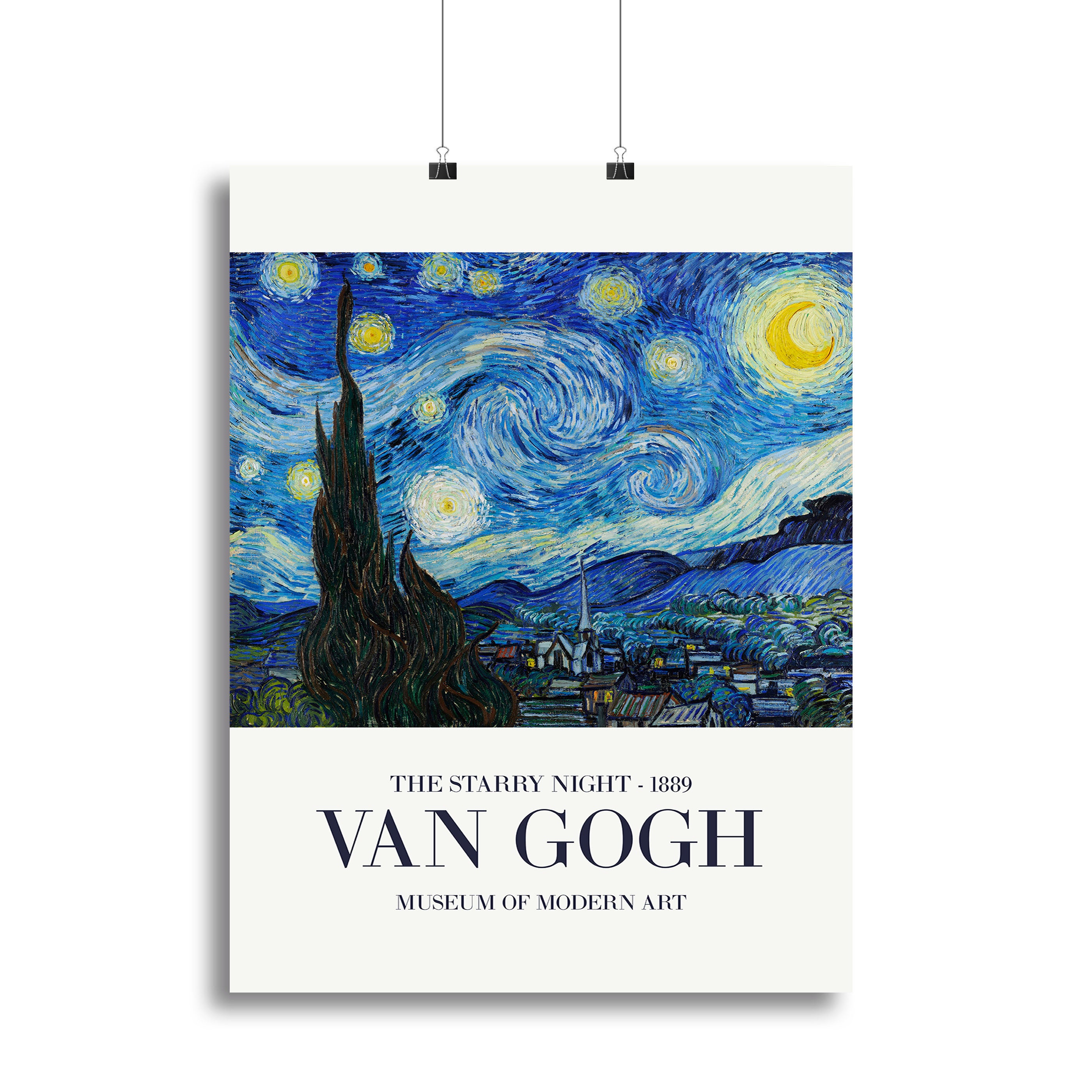 The Starry Night Titled Canvas Print or Poster - Canvas Art Rocks - 2