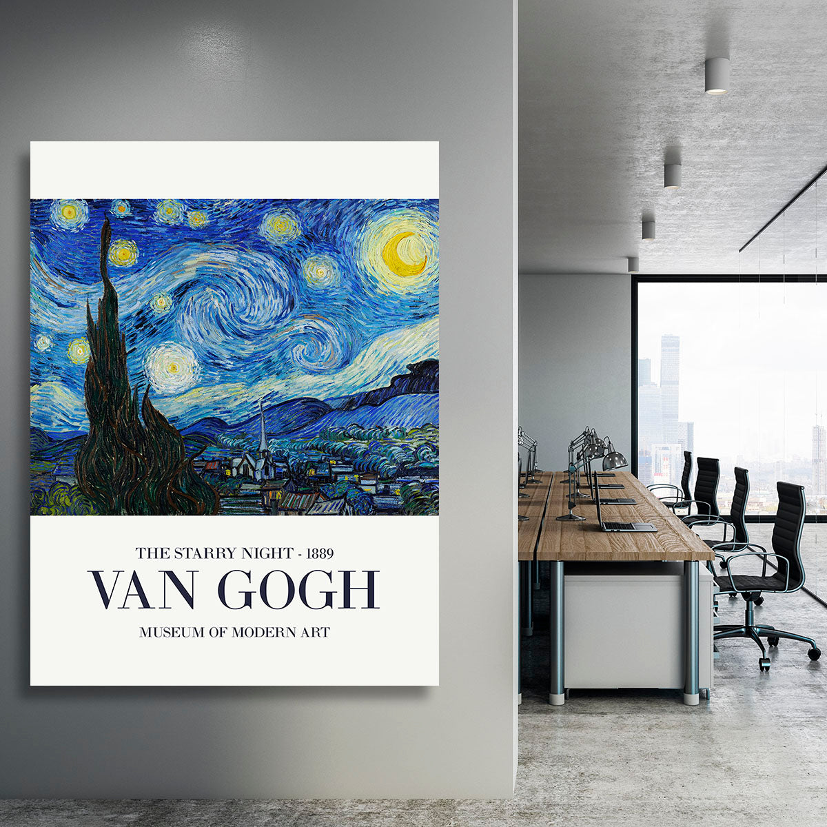 The Starry Night Titled Canvas Print or Poster - Canvas Art Rocks - 3