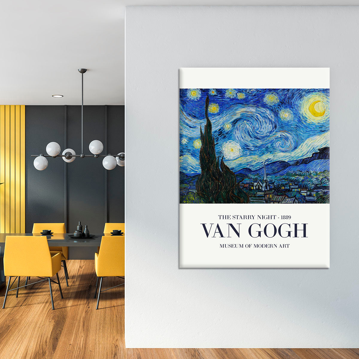 The Starry Night Titled Canvas Print or Poster - Canvas Art Rocks - 4