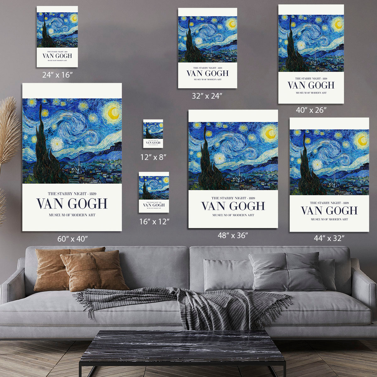 The Starry Night Titled Canvas Print or Poster - Canvas Art Rocks - 7