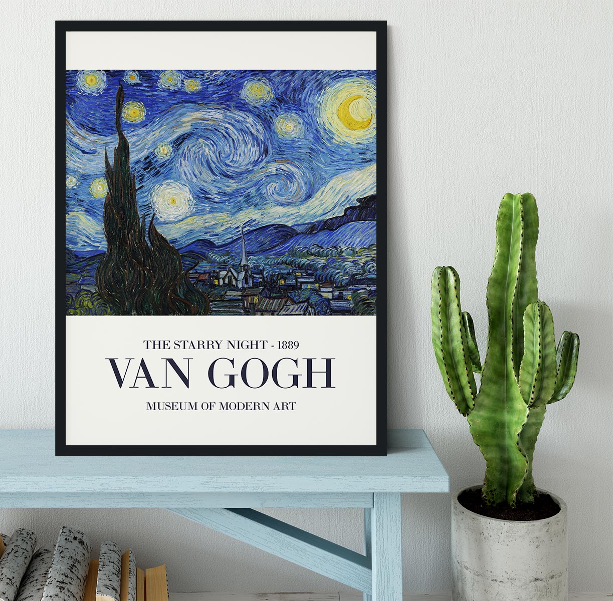 The Starry Night Titled Framed Print - Canvas Art Rocks - 2