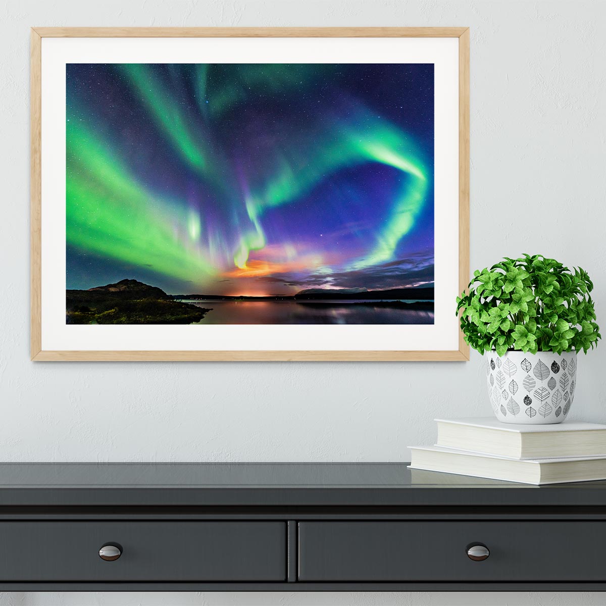 The aurora in Iceland Framed Print - Canvas Art Rocks - 3